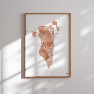 Impression de carte personnalisée de votre pays, ville ou état dans des designs et des couleurs uniques | Le nom peut être changé dans différentes langues et tailles