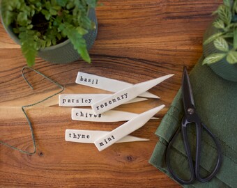 Handmade Ceramic Herb Tags