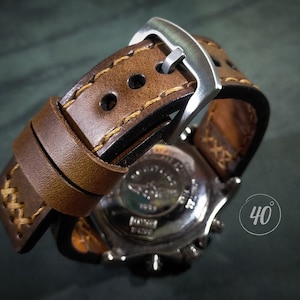Buttero Leather watch strap, Brown leather watch strap, 16mm, 17mm, 18mm, 19mm, 20mm, 21mm, 22mm, 23mm, 24mm, 25mm, 26mm