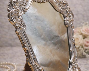 Pedro Durán “Reina Victoria” Sterling Silver Mirror 925 47×35 cm – Rare Rococo Spanish Silver Masterpiece of Luxury Art