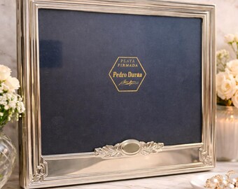 Signed Sterling Silver Photo Frame 925 | Exclusive Limited Edition | Neoclassical Rectangular Silver Frame | Circa 1980 | 29 × 26 cm