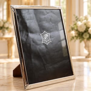 Sterling Silver Photo Frame by Isabel Cabanillas, Rectangular Floral Border, 2000