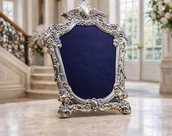 Pedro Durán ”Drottning Victoria” Sterlingsilverram 925, 47×35 cm — Rokokoblommigt mästerverk, spanskt arv, lyx