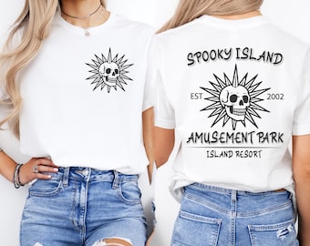 Spooky Island T-shirt, Spooky Island Disco Skull T-shirt,Funny Spooky Gifts,90s Vintage Halloween Movie T-shirt,Skeleton Halloween Clothing