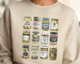 Vintage Canned Pickles Sweatshirt, Vintage Pickle Sweatshirt, Funny Pickle Sweatshirt, Retro Pickle Jar Sweatshirt, Pickle Lover Sweatshirt