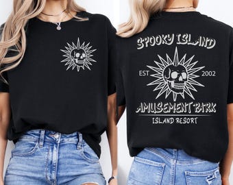 Spooky Island T-shirt, Spooky Island Disco Skull T-shirt,Funny Spooky T-shirt,90s Vintage Halloween Movie T-shirt,Skeleton Halloween T-shirt
