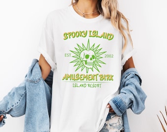 Spooky Island T-shirt,Retro Cartoon Halloween Movie T-shirt,Spooky Island Disco Skull T-shirt,Funny Halloween Tshirt,90s Nostalgia Halloween