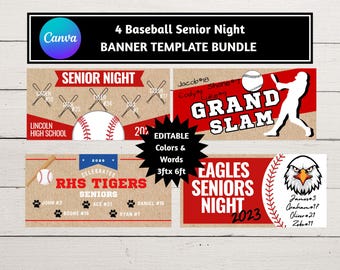 Baseball Senior Night Banner Template Bundle