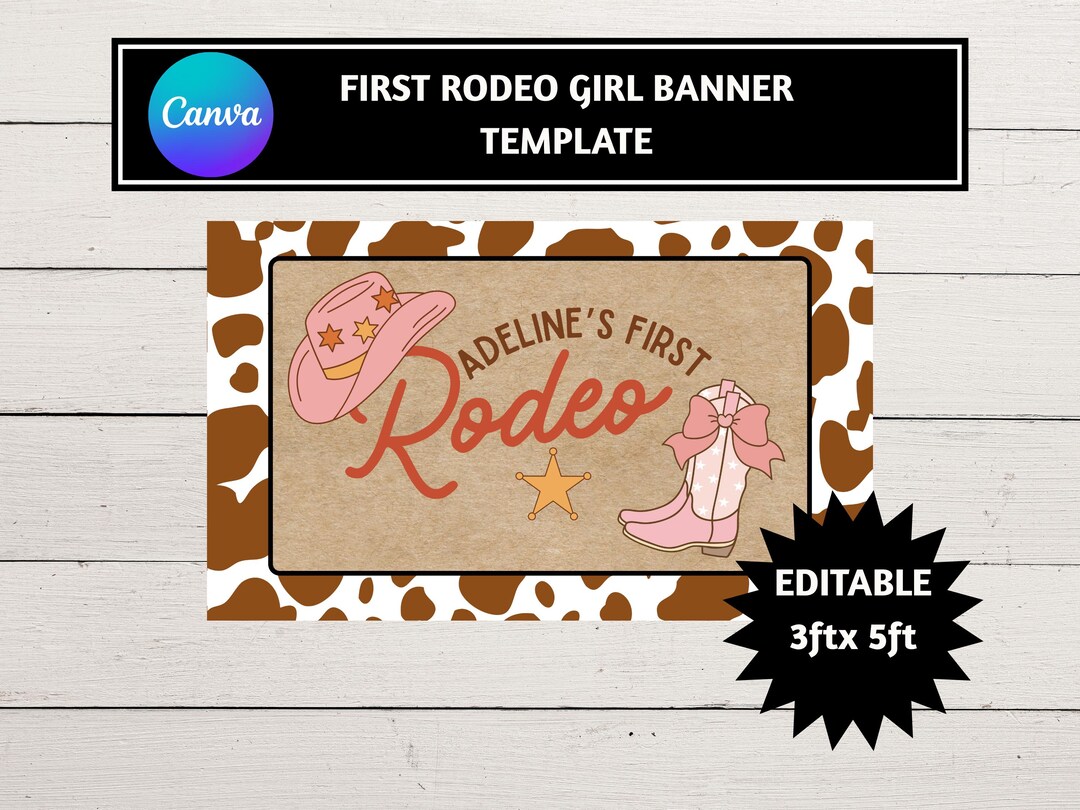 First Rodeo Banner FIRST RODEO BIRTHDAY Banner Template - Etsy