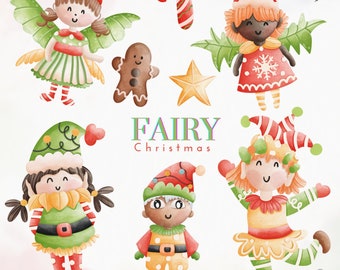 Christmas fairy PNG, Watercolor Christmas Fairy, Christmas Fairy Designs for Christmas Crafters, Xmas Noel Sublimation, Fairytale Christmas