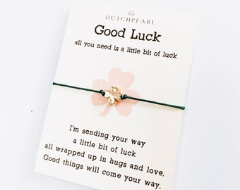 Good Luck Wish Bracelet - golden lucky charm - choose your color bracelet - friendship jewelry - St. Patrick's Day