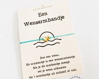 Een wensarmbandje - doe een wens - vriendschapsarmbandje - make a wish - kadootje onder 5 euro - zomer armbandje - wensarmband