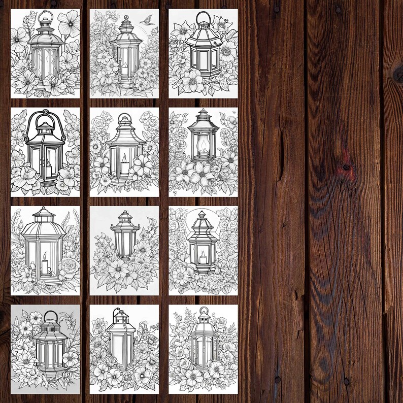 52 Flower Coloring Pages, Bundled Item, Instant Download, Enchanted ...