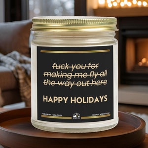 Funny Christmas Candle - Travel Grinch, Xmas Gag Gift for Mom Dad, Aerophobia