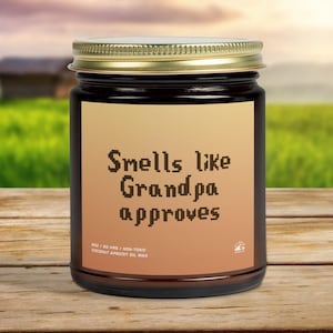 Smells Like Grandpa Approves Candle, Stardew Video Gamer Candle, Stardew Valley Gamer Gift, Stardew Fan Farming Candle Decor Amber Glass Jar
