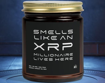 Smells Like An XRP Millionaire Lives Here Candle, Cryptocurrency Investor Gift Candle, Stocks Candle, Finance Gift, Crypto Candle, XRP Gifts