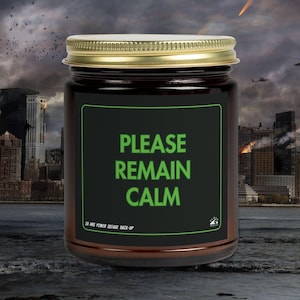 Please Remain Calm Candle, Fallout Shelter Candle, Gamer Cosplay Fallout Props, Fallout Birthday Decoration, Game Room Candle Gift