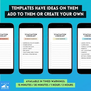 Editable Evacuation Checklist Templates, Personalized Canva, Los Angeles Palisades Eaton Kenenth Fire Evacuation Checklists, For Mobile and Print Digital Download