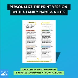 Editable Evacuation Checklist Templates, Personalized Canva, Los Angeles Palisades Eaton Kenenth Fire Evacuation Checklists, For Mobile and Print Digital Download