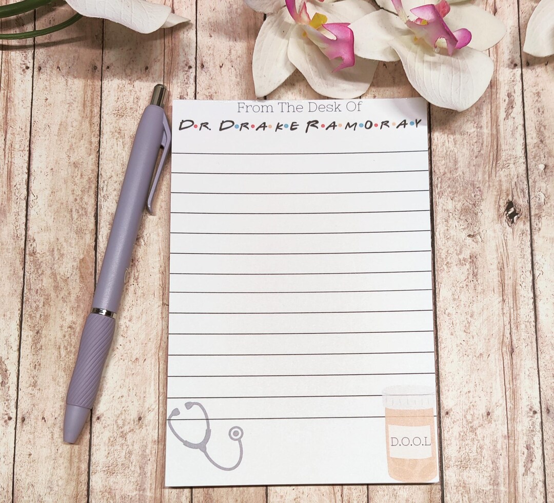 Drake Notepad Dr. Drake Ramoray Notepad: Friends TV Show Theme, Office Gift, Fun ...