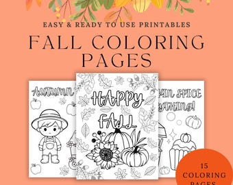 Fall Coloring Pages, Autumn Coloring Pages, Autumn Coloring Sheets, Seasonal Coloring Pages, Kids Coloring Pages, Instant Download, Leaves