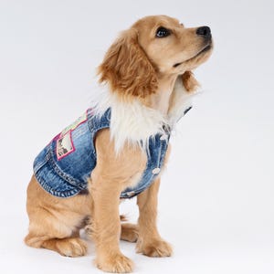 Fashionable Dog coat Denim Dog Vest For Dogs Stylish Dog Jacket Tiny Dog Clothes Denim Dog Jacket Small Dog Jacket Yorkie Clothes