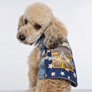 Dog Biker Vest Jacket Denim Dog Vest For Dogs Stylish Dog Jacket Tiny Dog Clothes Denim Dog Jacket Small Dog Jacket Yorkie Clothes
