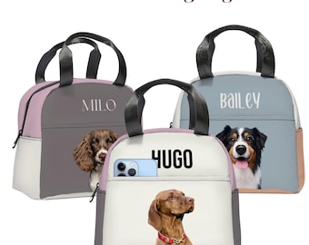 Bolsa de almuerzo personalizada para guardería canina, bolsa de viaje minimalista para perros, bolsa de golosinas personalizada para amantes de los perros, regalo para mamás perrunas, regalo único