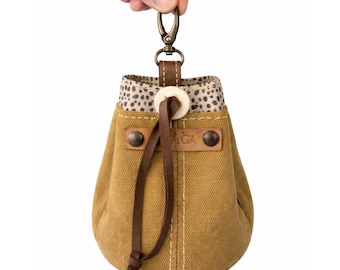 Dog Treat Pouch, Canvas Dog Training Treat Bag,Waterproof Lined Training Pouch,  Clip Walking Pouch, Handmade Dog Trainer bag, Treat Pouch