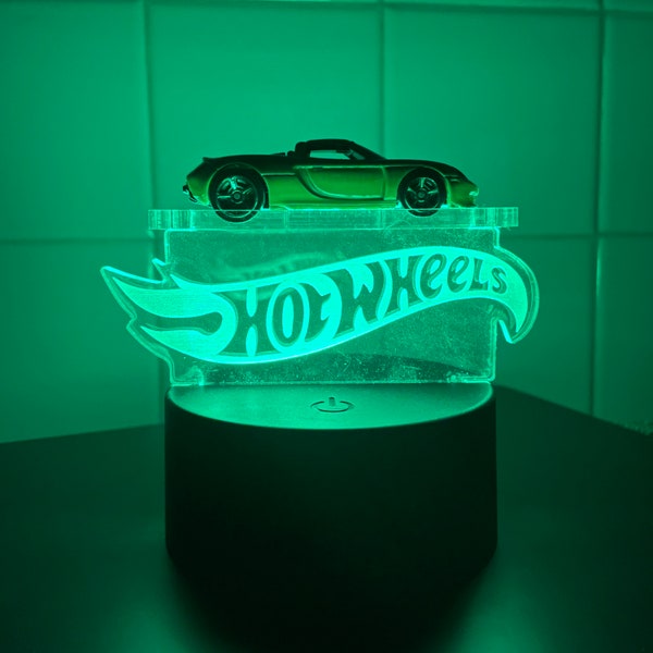 Custom 1/64 Scale Car Display Nightlight LED Multicolor Laser Acrylic Your Name/Logo