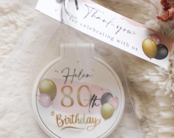 Cadeaux d'anniversaire personnalisés pour miroir de poche, cadeau miroir compact personnalisé pour les célébrations d'une étape importante