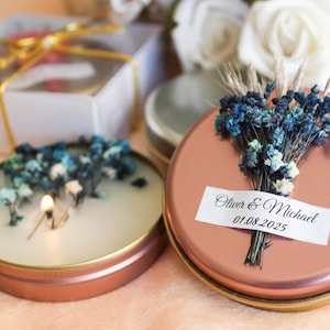 Personalized Candle Wedding Favors: Luxury Bridal Shower Gifts