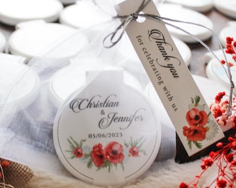 Personalized Birth Flower Compact Mirror, Custom Name Pocket Makeup Mirror, Bridal Shower Favor, Bridesmaid Proposal Gift, Wedding Keepsake