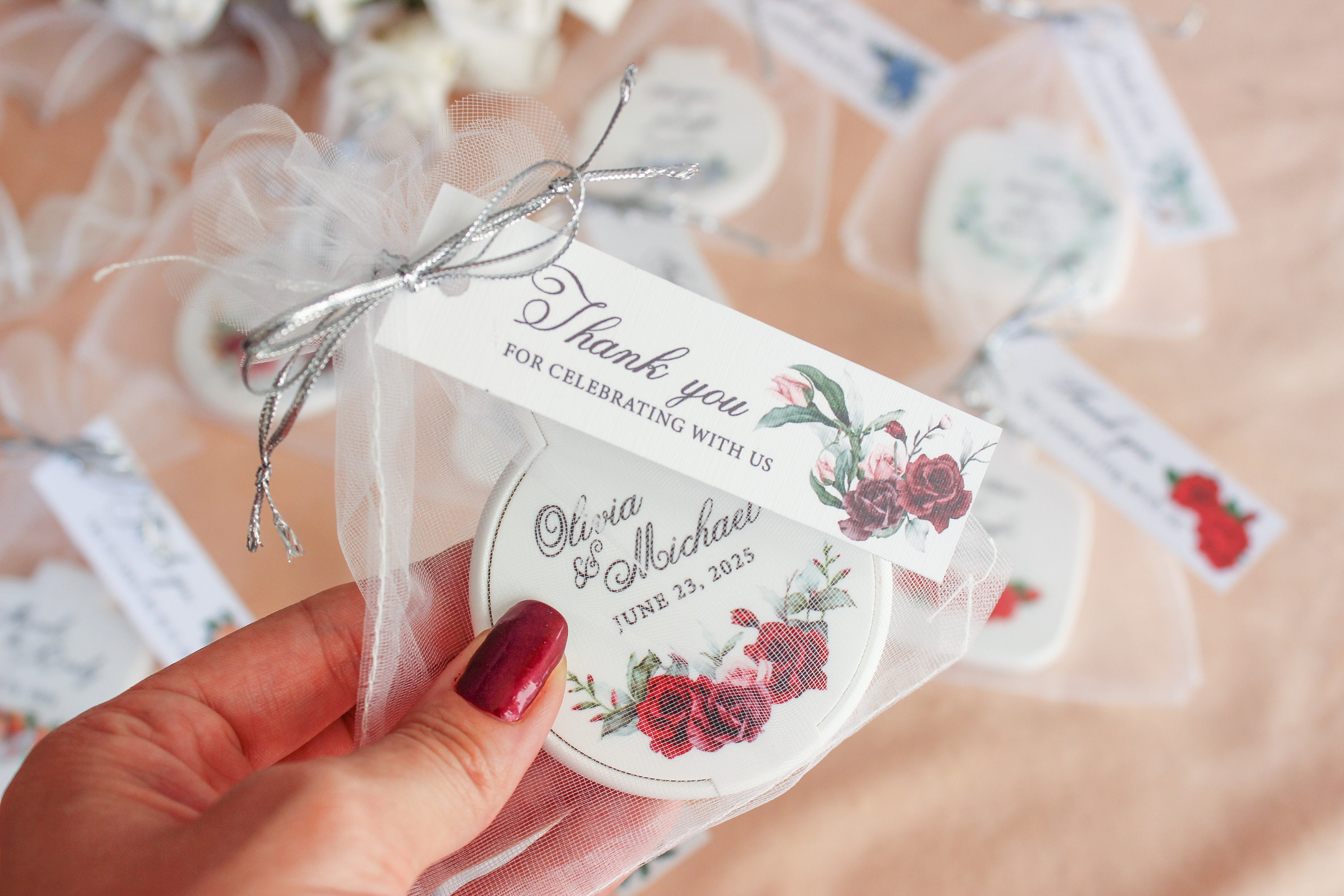 Custom Wedding Favor Pocket Mirror