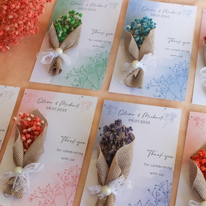 Magnet Favors Bouquet Mini, Boho Dry Flower Bouquet Favors for