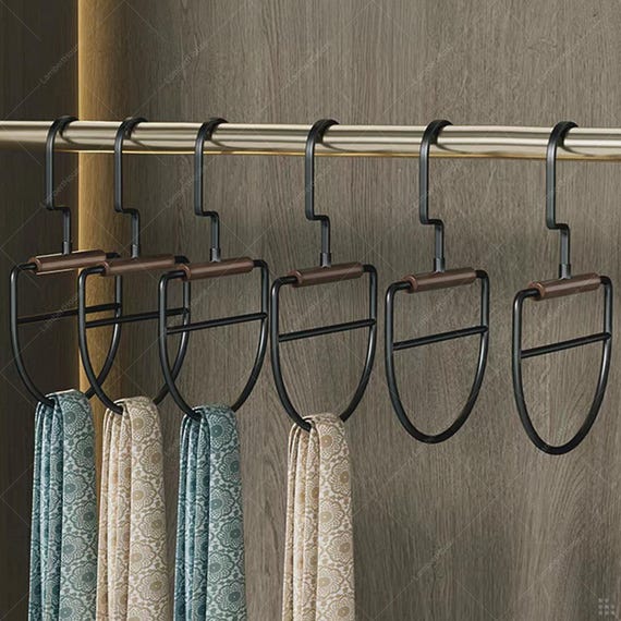 Beech Black Metal Scarf Hanger, | Modern Foldable Belt Organizer | Space-Saving Hanger