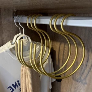 Goud/zilveren sjaalhangers, antislip S-vorm sjaalhangers, aluminium kledinghangers, kastopberger voor sjaal, hoed