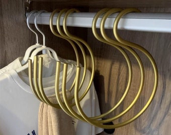 Non-Slip S-Shape Scarf Hanger: Aluminum Closet Organizer