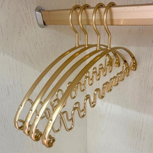 Metal Tank Top Hanger,Gold Aluminium Bra Hanger for Closet, Closet Organizer and Storage for Tank Top, Cami, Tie etc.