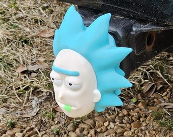 Couverture d'attelage de savant fou de dessin animé | Prise récepteur grand-père aux cheveux bleus pour attelages de 2" et 2,5" | Accessoire de camion imprimé en 3D et cadeau de fan