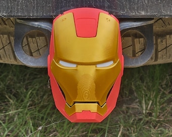 Iron Man Trailer Hitch Cover | Fits 2 Inch Receiver | 3D Printed Superhero / Comic Book Truck Accessory