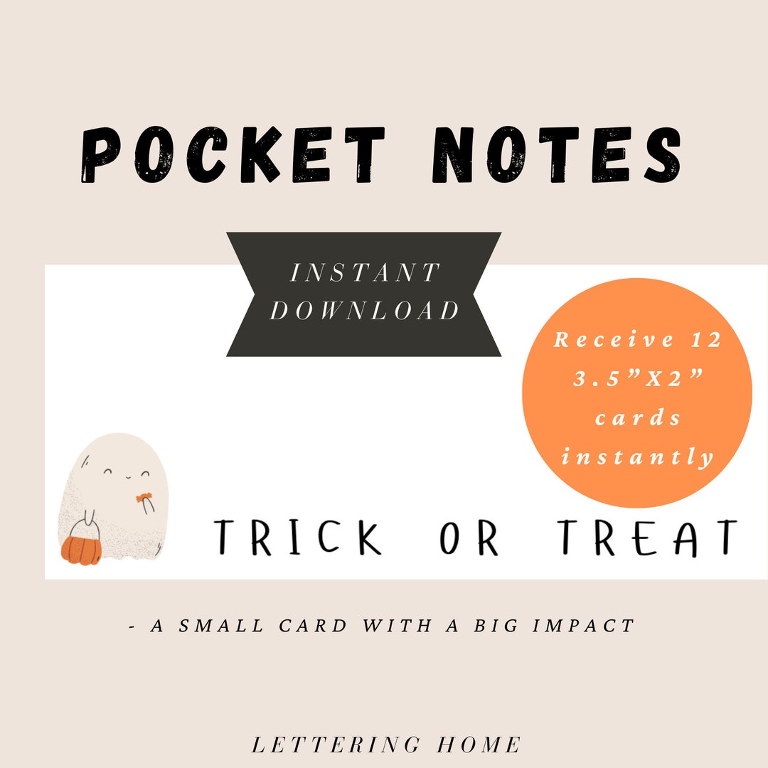 Trick or Treat Mini Halloween Cards Cute Halloween Cards Etsy