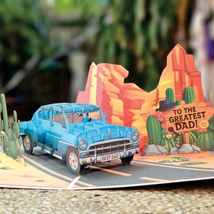 3D Car Pop-Up Father&#39;s Day Card: DIY Paper Craft (SVG, PDF Downloadable Template)