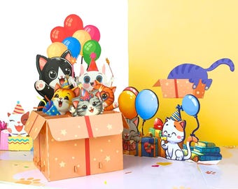 Plik Cyfrowa 3D Pop Up Kartka urodzinowa