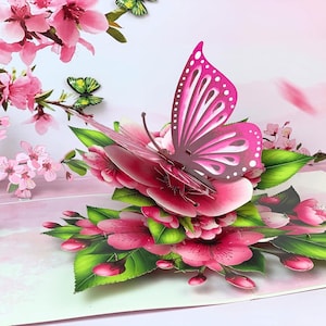 FIle Digital Butterfly Birthday Pop Up Card