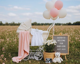 It's a Girl Gender Reveal: Editable Spring Announcement (Digital)