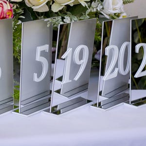 Table Numbers, Wedding Mirror silver or Mirror gold Acrylic Table Numberss, Wedding Table Decor, Table Number Sign