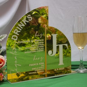 Acryl Bar Menü mit großen / mehreren Fotos Trinkschild, Benutzerdefinierte Cocktails, Signature Drink Schild HOCHZEIT, GEBURTSTAG