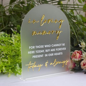 In Loving Memory Wedding Table Sign, Wedding Small Table Sign