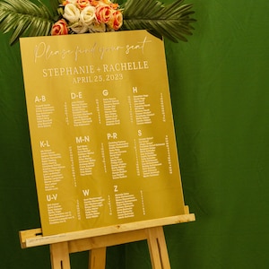 Wedding Seating Chart, Mirror gold Acrylic Seating chart, Wedding Signage, Acrylic seating chart Sign,  Custom seating chart